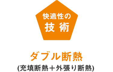 快適性の技術:ダブル断熱(充填断熱+外張り断熱)